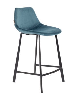 2x Barstoel Dutchbone, Franky, zithoogte ca. 65 cm, Blauw